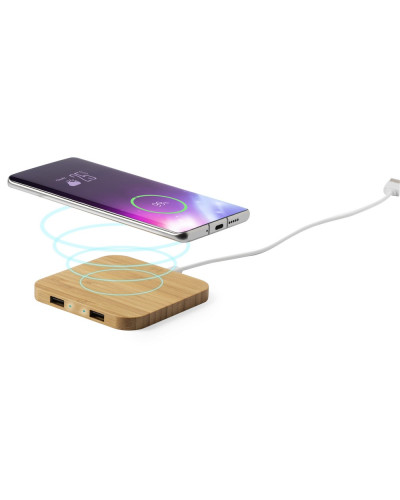 Bambusowa ładowarka bezprzewodowa 10W V0358-16