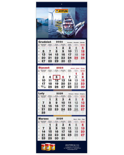 Kalendarz czterodzielny 2027